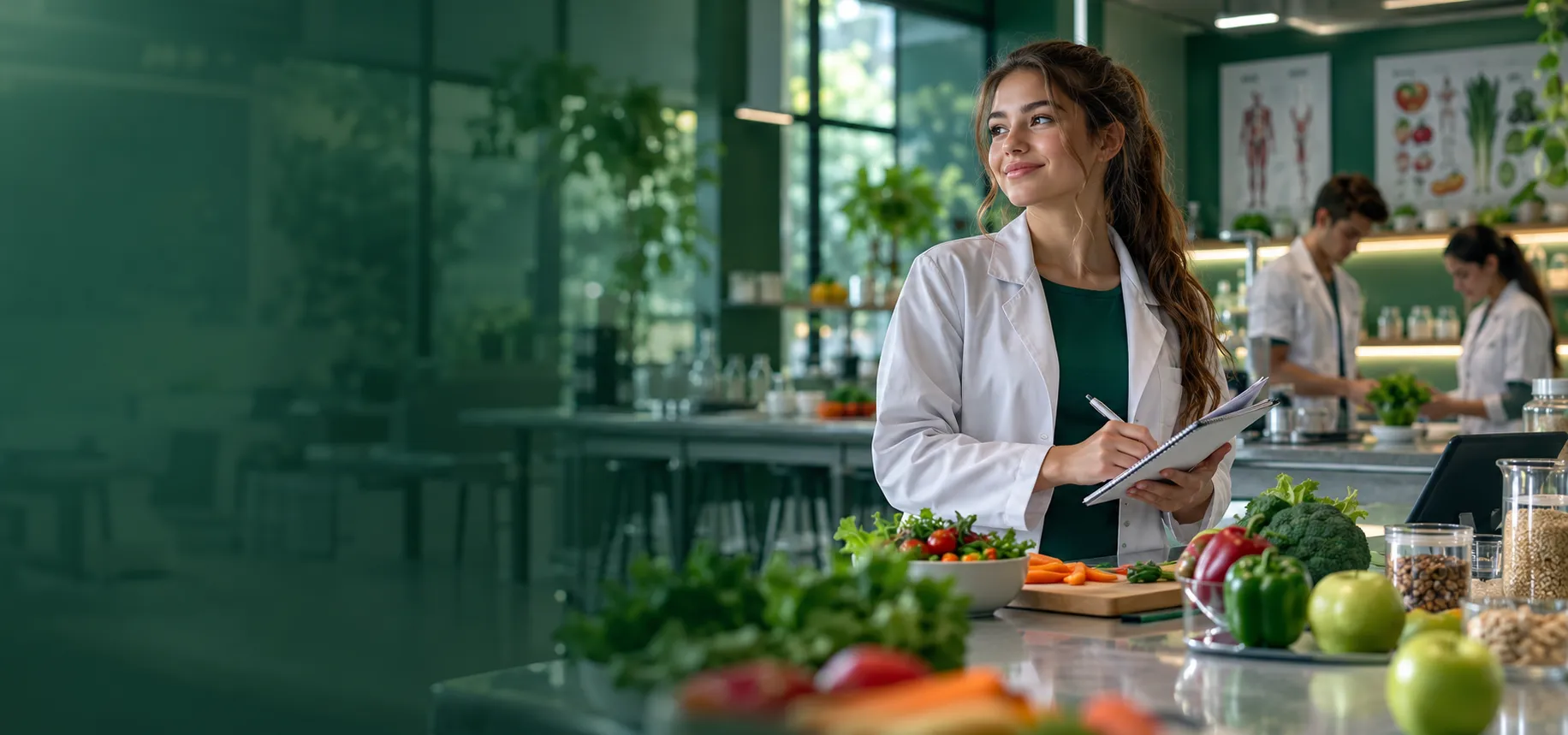 Aluna de Nutrição no laboratório de técnica dietética